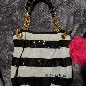 Juicy Couture stripped velour and sequin b…